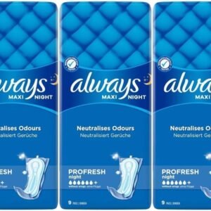 Always Maxi Night Profresh | Ultra Absorbent with Odor Protection for Night Use